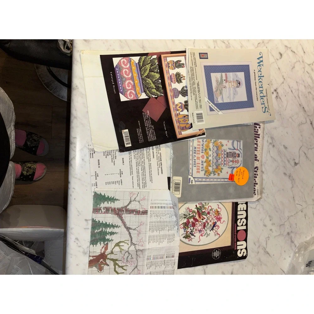 Vintage Counted Cross Stitch Kit Lot Dimensions Bucilla Weekenders Birds Nature